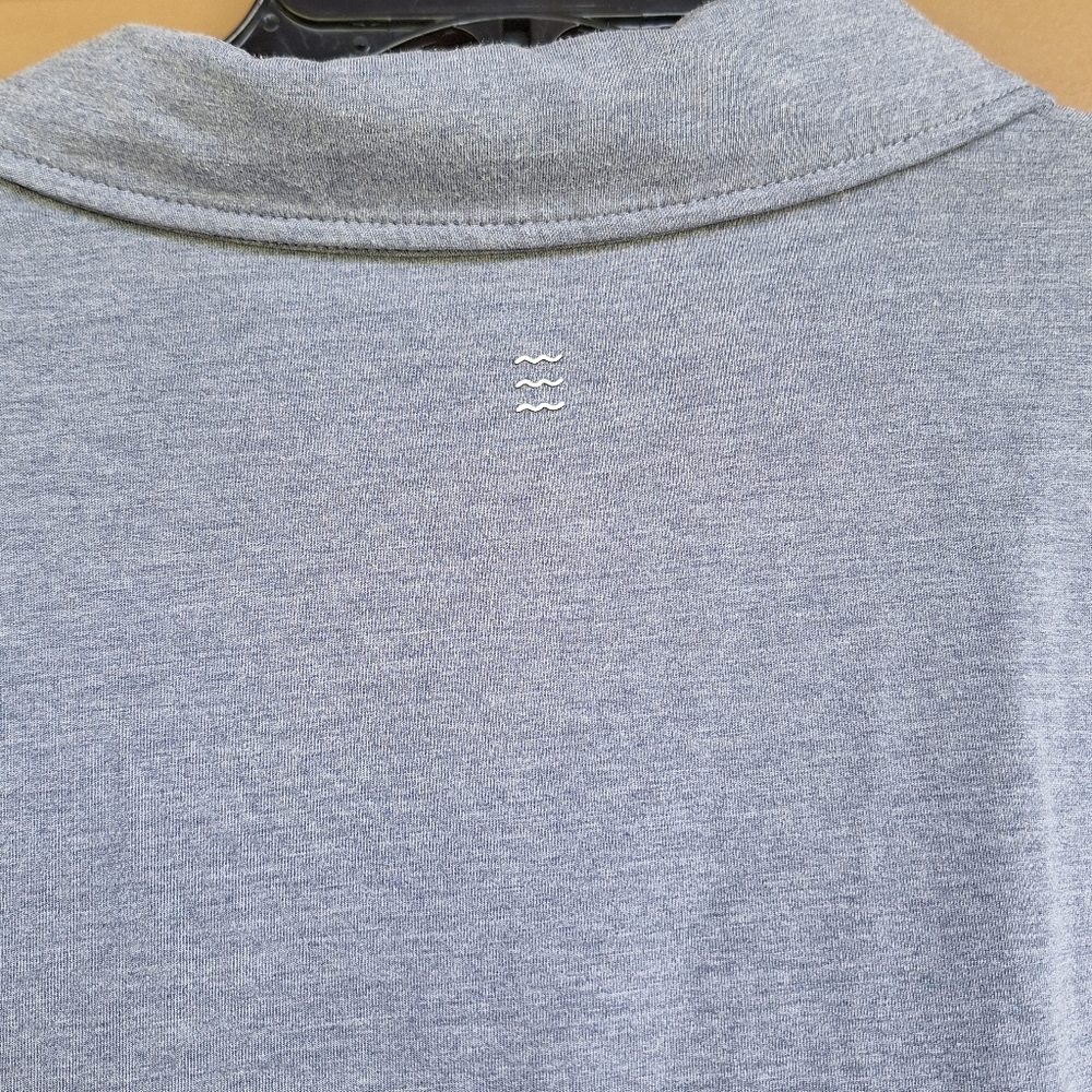 Free Fly Mens Large Blue Gray Preformance Bamboo Polo Shirt Golf Preppy Casual - Picture 3 of 8